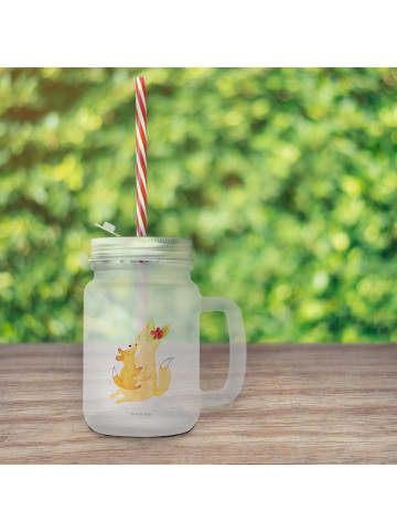 Mr. & Mrs. Panda Blümchentailglas Fuchs Mama ohne Spruch in Transparent