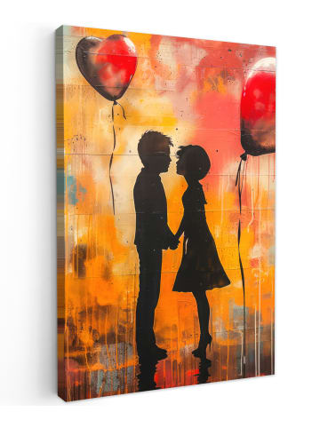 MuchoWow Leinwand Bilder Silhouette Liebe