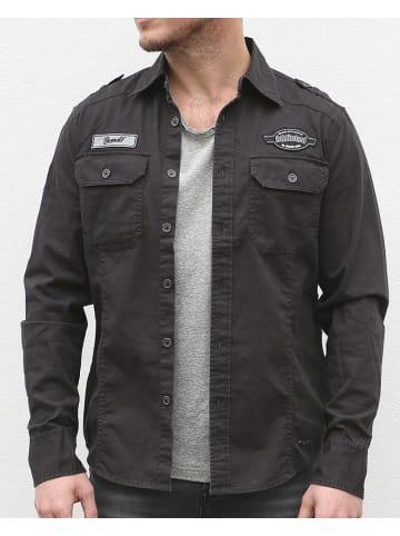 Brandit Hemd "Luis Vintage Shirt Long Sleeve" in Schwarz