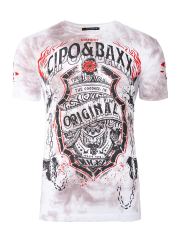 Cipo & Baxx Cipo & Baxx Regular Fit T-Shirt Herren  CT772 White S