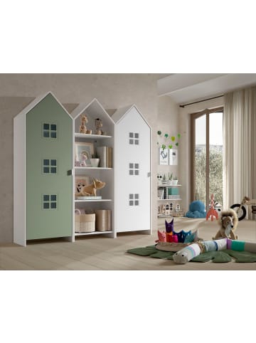 58 aufm Kessel REGALSCHRANK Set Kania 173x37x171 MDF Weiß /Bunt