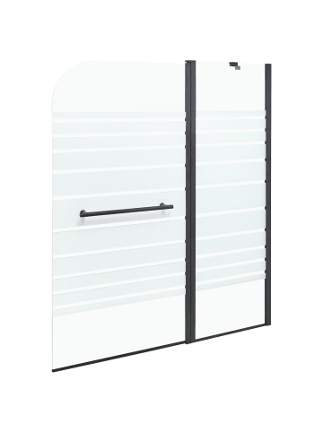 Beliani Zweiteiliger Badewannenaufsatz TUAPI in Transparent/Schwarz