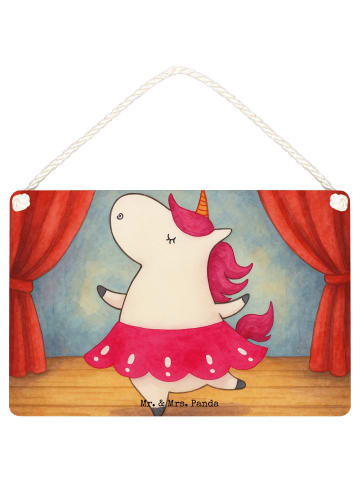 Mr. & Mrs. Panda Holzschild Einhorn Ballerina Design ohne Spruch in Weiß