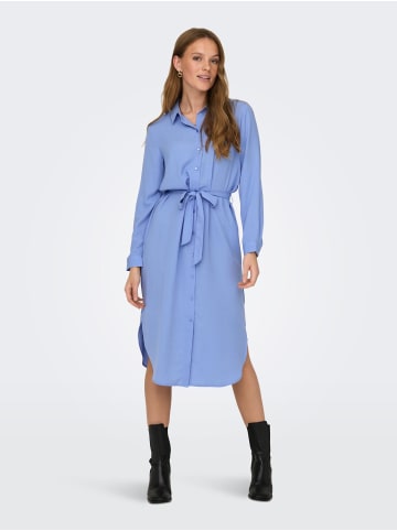 JACQUELINE de YONG Blusenkleid zum Binden Langarm Dress JDYDIVYA in Blau