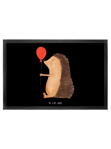 Mr. & Mrs. Panda Bodenvorleger Igel Luftballon ohne Spruch in Schwarz