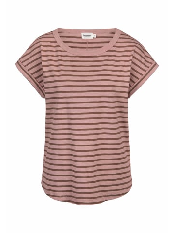 Hessnatur Hessnatur Light Slub Streifen T-Shirt Relaxed aus reiner Bio-Baumwolle in rosé