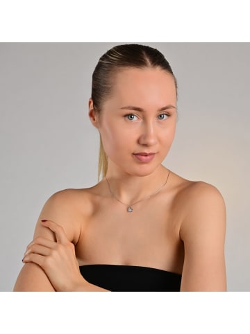 Adeliás Damen Halskette mit Anhänger – Herz aus Edelstahl in silber