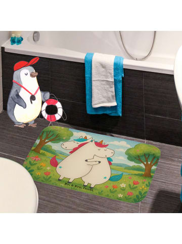 Mr. & Mrs. Panda Badezimmerteppich Einhörner Umarmen Design ohne... in Weiß