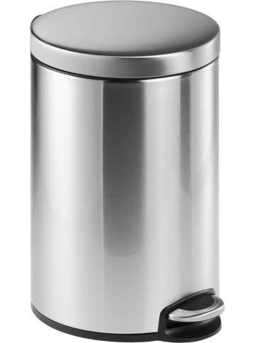 Durable Treteimer Edelstahl Rund 12 12 Liter silber metallic