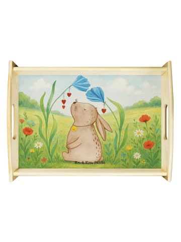 Mr. & Mrs. Panda Dekotablett Hase Blume Design ohne Spruch in Weiß