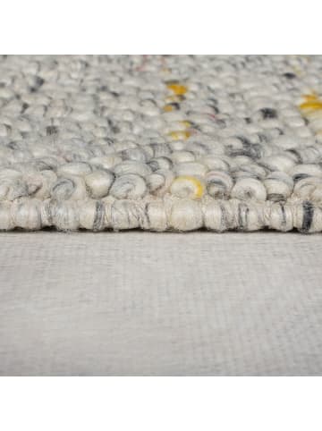 KADIMA DESIGN Wollteppich handgewebt Struktur hochdicht Teppich Wolle-Polyester in Weiß-Multi