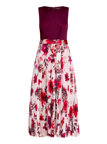 Vera Mont Cocktailkleid mit Plissee in Patch Dark Red/Cream