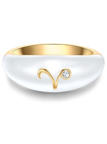 Glanzstücke München Ring Sternzeichen Widder aus Sterling Silber mit Zirkonia in gelbgold