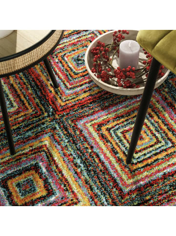 KADIMA DESIGN Teppich Kurzflor Ethno Wohnzimmer schmutzabweisend in Mehrfarbig