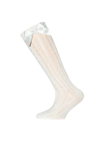 ewers Kniestrümpfe Grobstrick mit Schleife in latte