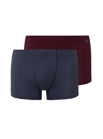 Hanro 2er-Pack Retro Boxershorts Cotton Essentials in barolo / ombre blue
