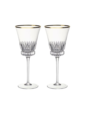 2er Set Rotweingläser Grand Royal Gold in Transparent-Gold 200 ml