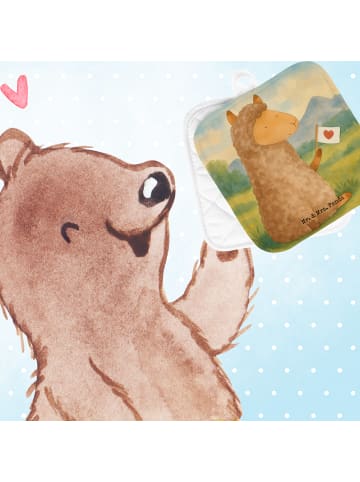 Mr. & Mrs. Panda Backhandschuhe Alpaka Fahne Design ohne Spruch in Weiß