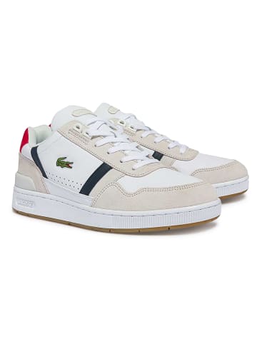 Lacoste Sneaker in Creme/Dunkelblau/Rot