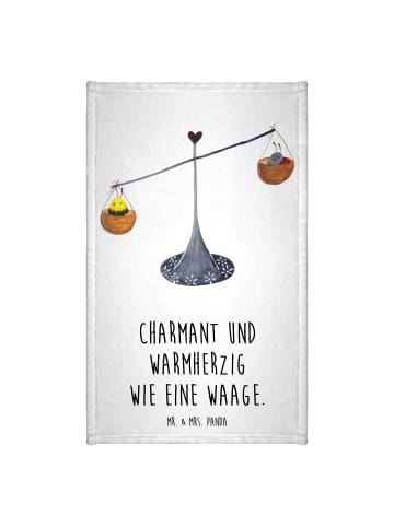Mr. & Mrs. Panda gäste wc handtuch Sternzeichen Waage mit Spruch in Weiß