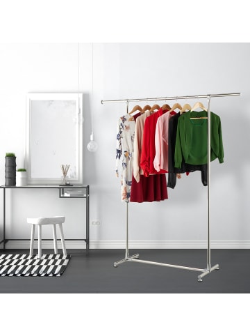 relaxdays Kleiderständer in Silber - (B)151 x (H)162 x (T)42 cm