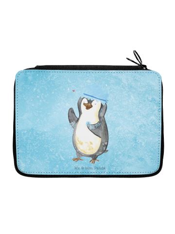 Mr. & Mrs. Panda Federmappe Pinguin Duschen ohne Spruch in Eisblau