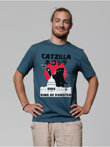wat? Apparel T-Shirt Catzilla in Petrol