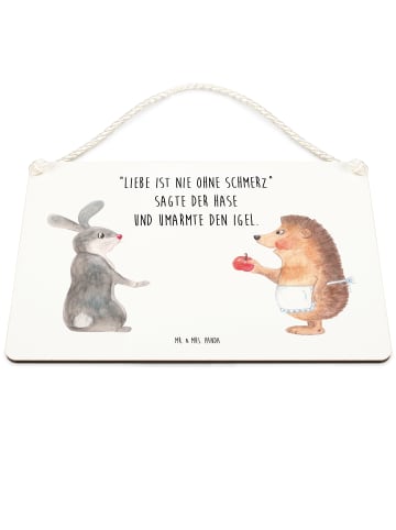 Mr. & Mrs. Panda Holzschild Hase Igel mit Spruch in Transparent