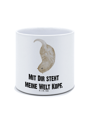 Mr. & Mrs. Panda XL Blumentopf Otter Kopfüber mit Spruch in Weiß