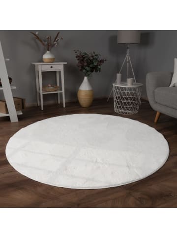 KADIMA DESIGN Teppich Kurzflor waschbar Einfarbig Wohnzimmer in Weiß