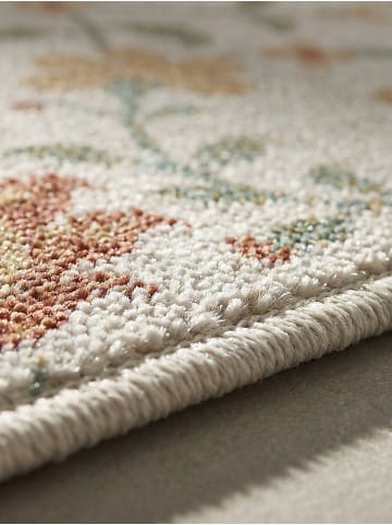 KADIMA DESIGN Outdoor-Teppich Floral pflegeleicht Balkon Terrasse Outdoor Garten in Creme