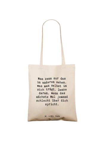 Mr. & Mrs. Panda Shopping Tasche Spruch Mobbing bewältigen Spieg... in Creme