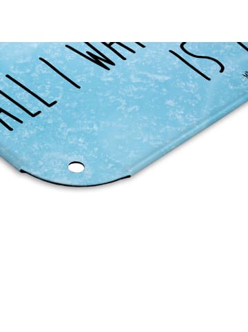 Mr. & Mrs. Panda Wandbild Nachtfalter Schneemann mit Spruch in Eisblau