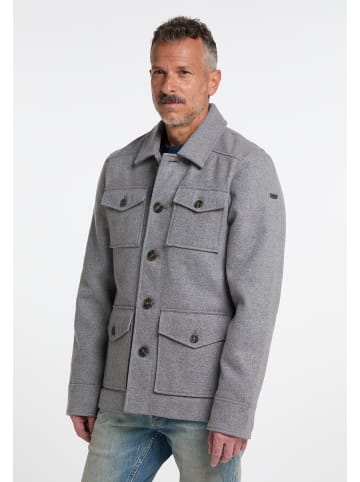 DreiMaster Herren Übergangsjacke Aus Wollgemisch in Grau Melange