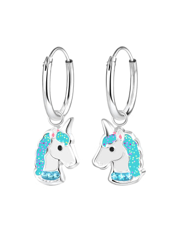 Alexander York Schmuck-Set EINHORN Kristall aqua in 925 Sterling Silber, 4-tlg.