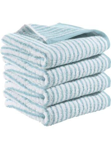 Erwin Müller Jacquard Handtuch 4er-Pack Streifen Konstanz in bleu
