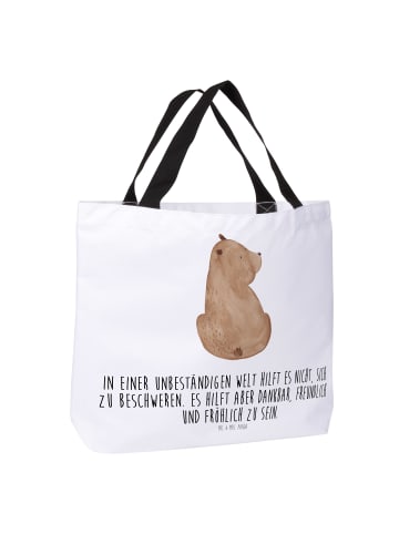 Mr. & Mrs. Panda Henkeltasche Bär Schulterblick mit Spruch in Weiß