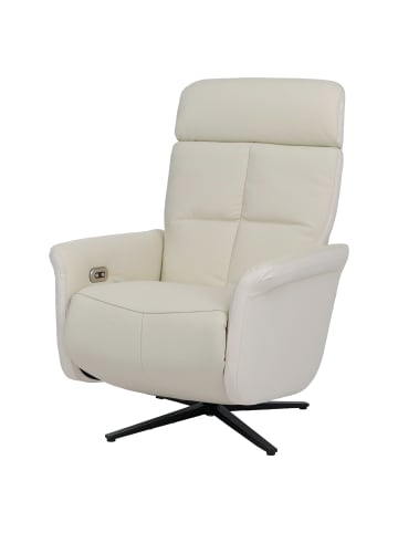 MCW Relaxsessel L10 elektrisch verstellbar Voll-Leder, Creme-weiß