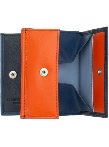 DuDu Geldbörse Leder 9,5 cm in navy