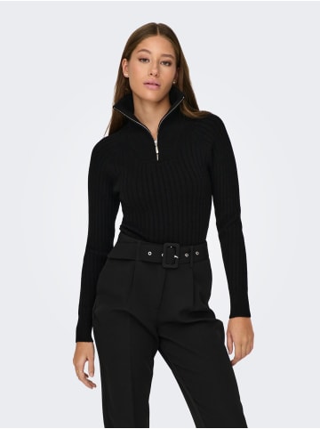 JACQUELINE de YONG Rippstrick Pullover Reißverschluss JDYMAGD in Schwarz-2