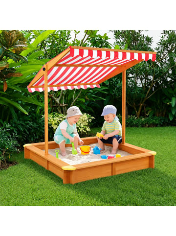 relaxdays Sandkasten in Natur - (B)117 x (H)117 x (T)117 cm