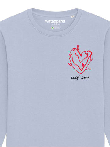wat? Apparel Sweatshirt Self love in Serene Blue