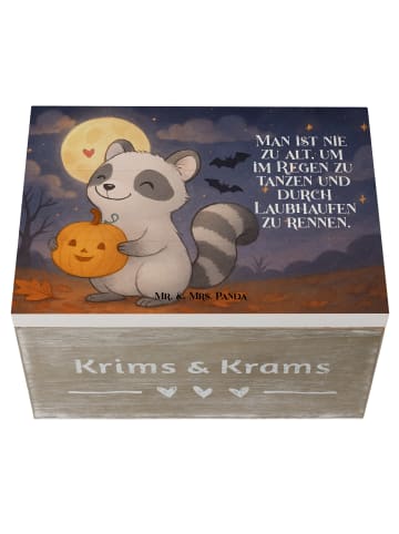 Mr. & Mrs. Panda Box Waschbär Kürbis Design mit Spruch in Weiß