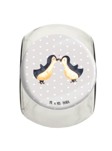 Mr. & Mrs. Panda Bonbonglas Pinguin Liebe ohne Spruch in Grau Pastell