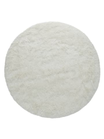 KADIMA DESIGN Hochflor Teppich Shaggy waschbar Unifarben Schlafzimmer in Weiß