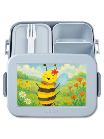 Mr. & Mrs. Panda Bentobox Biene Happy Design ohne Spruch in Blau Pastell