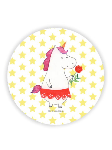 Mr. & Mrs. Panda Rund Magnet Einhorn Dame ohne Spruch in Weiß