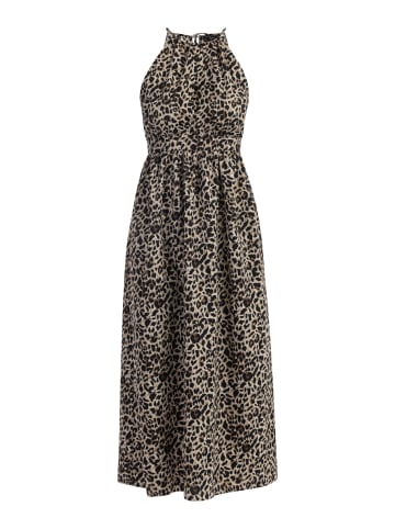 faina Damen Maxikleid Mit Leoprint in Beige Leo