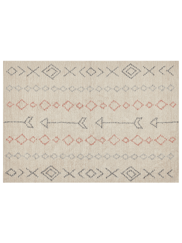 Beliani Kurzflor DISPUR in Beige/Schwarz/Orange - (W) 160 x (H) 230 x (L) 230 cm