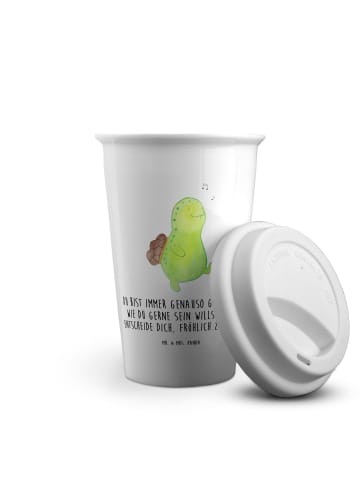 Mr. & Mrs. Panda To Go Becher Schildkröte Pfeifen mit Spruch in Weiß